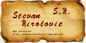 Stevan Mirolović vizit kartica
